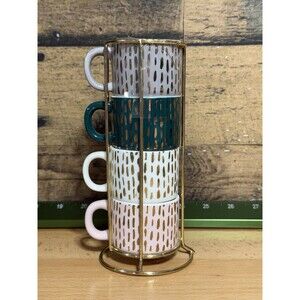 🔥Coco + Lola Stackable Colorful Espresso Cups W/ Stand Premium Collection
